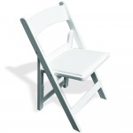 White Resin with Padded Seat, padded chair, wedding chair, formal wedding chair, white wood chair