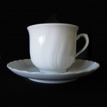 Coffee Cup & Saucer, white china