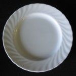 Plate (6", 7" & 10"), dinner plate, dessert, plate, salad plate, white china, bread and butter, swirl pattern