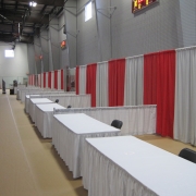 Red And Silver Exposition Booths