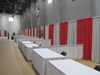 Red And Silver Exposition Booths