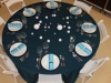 Winter Table Setup, Snowball Centerpiece